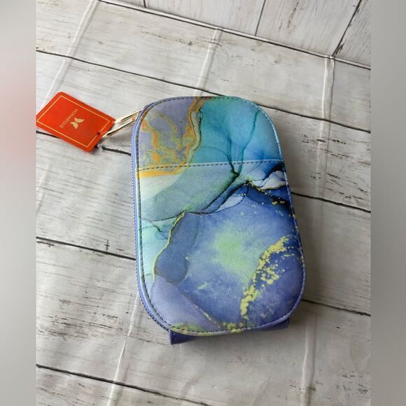 Monarque Blue Marble Crossbody Bag NWT - Picture 2 of 12